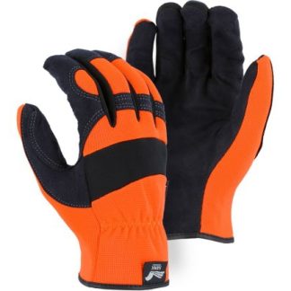 Majestic 2136HO - Armor Skin Mechanics Glove with Knit Back  - Hi Vis Orange