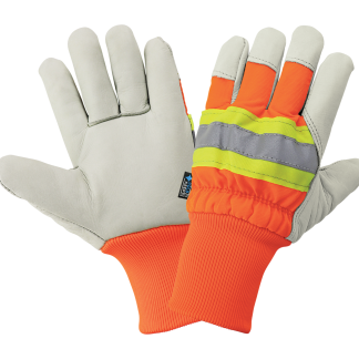 GGS 2950HVKW - High-Visibility Standard-Grade Cowhide Insulated Gloves with Knit Wrist