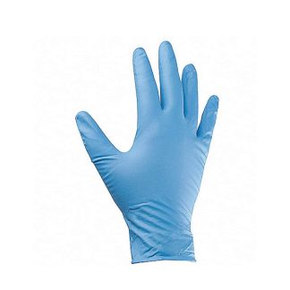 Blue Nitrile Industrial Grade PF Disposable Gloves - Box of 100 Gloves - 43-20WN