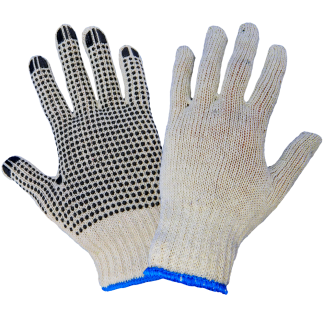 GGS S55D1 - Standard Polyester/Cotton PVC Dotted Gloves - DOZEN