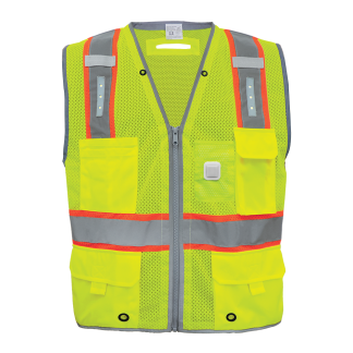 LED CLASS 2 PREMIUM VEST – GLO-15LED (w/Screenprinted logo on back)