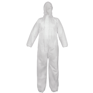 FrogWear™ FDA Compliant White SMS Material Disposable Non-Woven Coveralls with Hood - NW-SMS300COV (Case of 25)